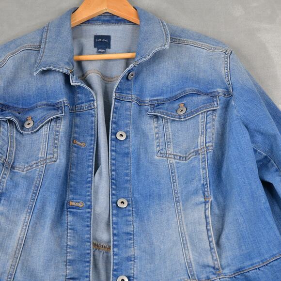 J. Jill Womens Jacket Plus Size 2X Trucker Medium Wash Denim Jean - Picture 3 of 8